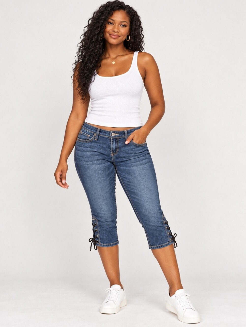 ❤️ GUESS JEANS LOW RISE MAXINE SLIM CROP CAPRI LACE HEM JEGGINGS, 12 (31)
